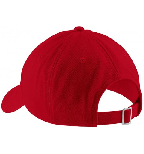 Baseball Caps Poodle Embroidered Low Profile Soft Cotton Brushed Cap - Red - CS12NUD83XZ $20.76