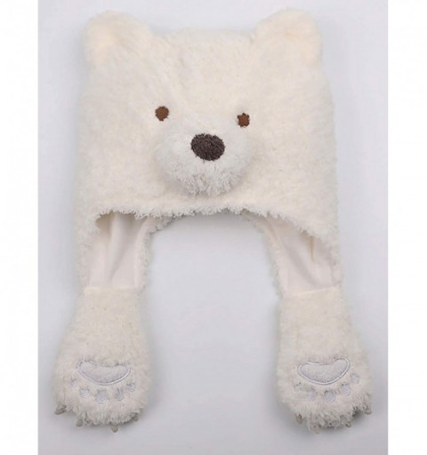 Skullies & Beanies Winter Hats for Womens Knit Slouchy Skullies Beanies Ski Caps with Faux Fur Pom Pom Bobble - White-bear - ...