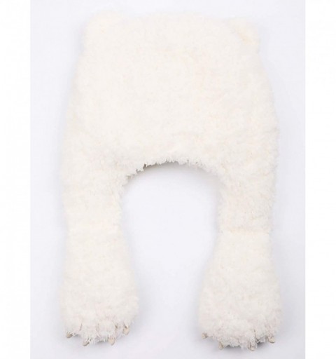 Skullies & Beanies Winter Hats for Womens Knit Slouchy Skullies Beanies Ski Caps with Faux Fur Pom Pom Bobble - White-bear - ...