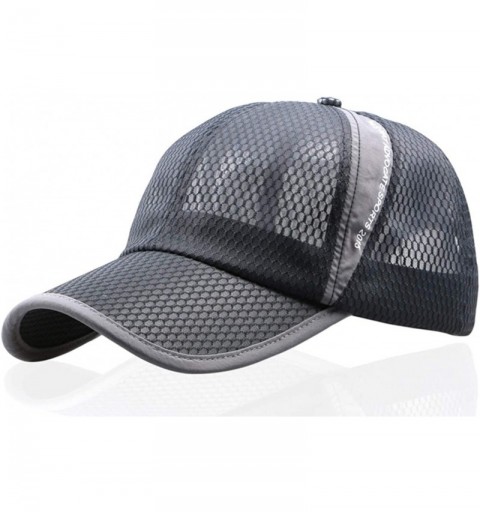 Bucket Hats Unisex Mesh Brim Tennis Cap Outside Sunscreen Quick Dry Adjustable Baseball Hat - A-gray - C418RYWN0DU $31.46