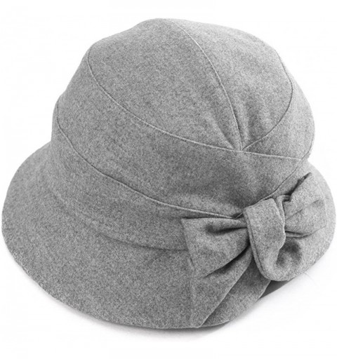 Bucket Hats Womens Winter Bucket Derby Gatsby Vintage 1920s Round Bowler Church Hat Fall 55-59cm - 89084-grey - CU18IIDT2CL $...