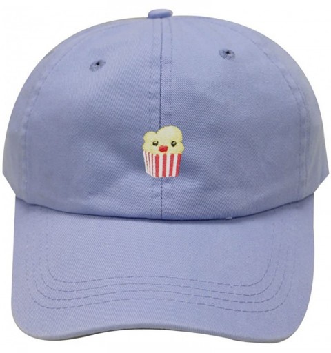 Baseball Caps Cute Popcorn Cotton Baseball Dad Cap - Sky - CE183ODD7TI $11.46
