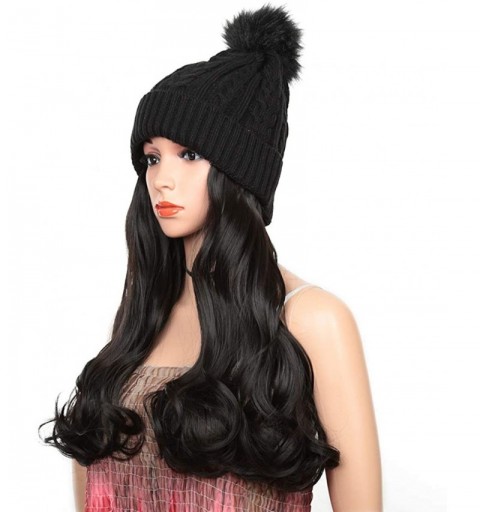 Visors Baseball Cap with Long Wavy Synthetic Hair for Women - Beanie-brownish Dark - CA18ASG4YD6 $12.54