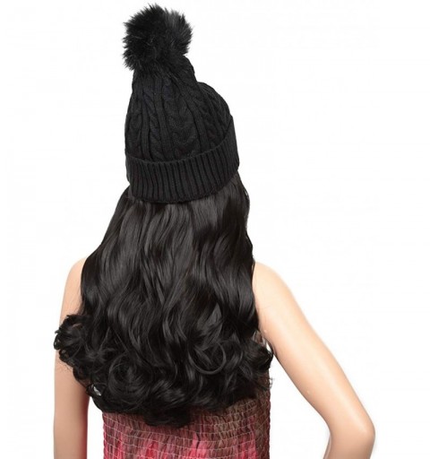 Visors Baseball Cap with Long Wavy Synthetic Hair for Women - Beanie-brownish Dark - CA18ASG4YD6 $12.54