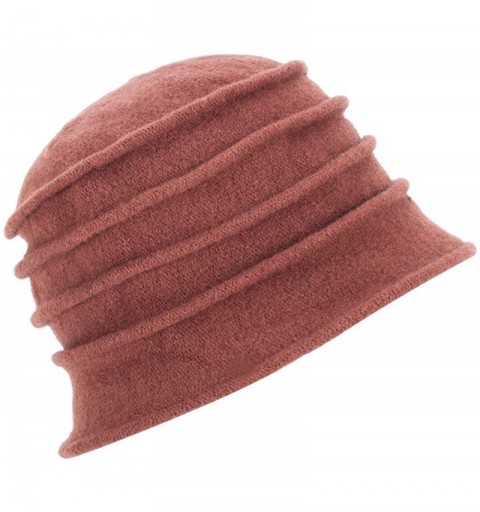 Skullies & Beanies 1920s Gatsby Womens Flower Wool Warm Beanie Bow Hat Cap Crushable A287 - Brown - CR1263WXZIJ $12.55