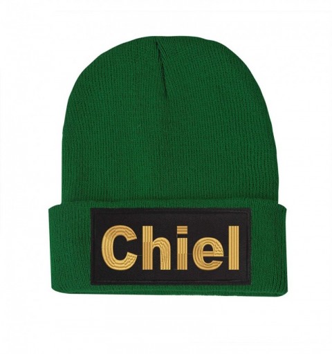 Skullies & Beanies Personalized Stretchy Embroidery Customized Knit Skull Hat Cap for Winter Present - Green - CQ18800OXTX $1...