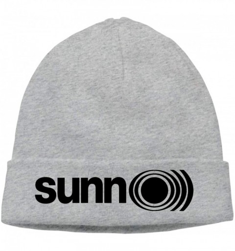 Skullies & Beanies Mens & Womens Sunn O))) Logo Skull Beanie Hats Winter Knitted Caps Soft Warm Ski Hat Gray - Gray - C918KZN...