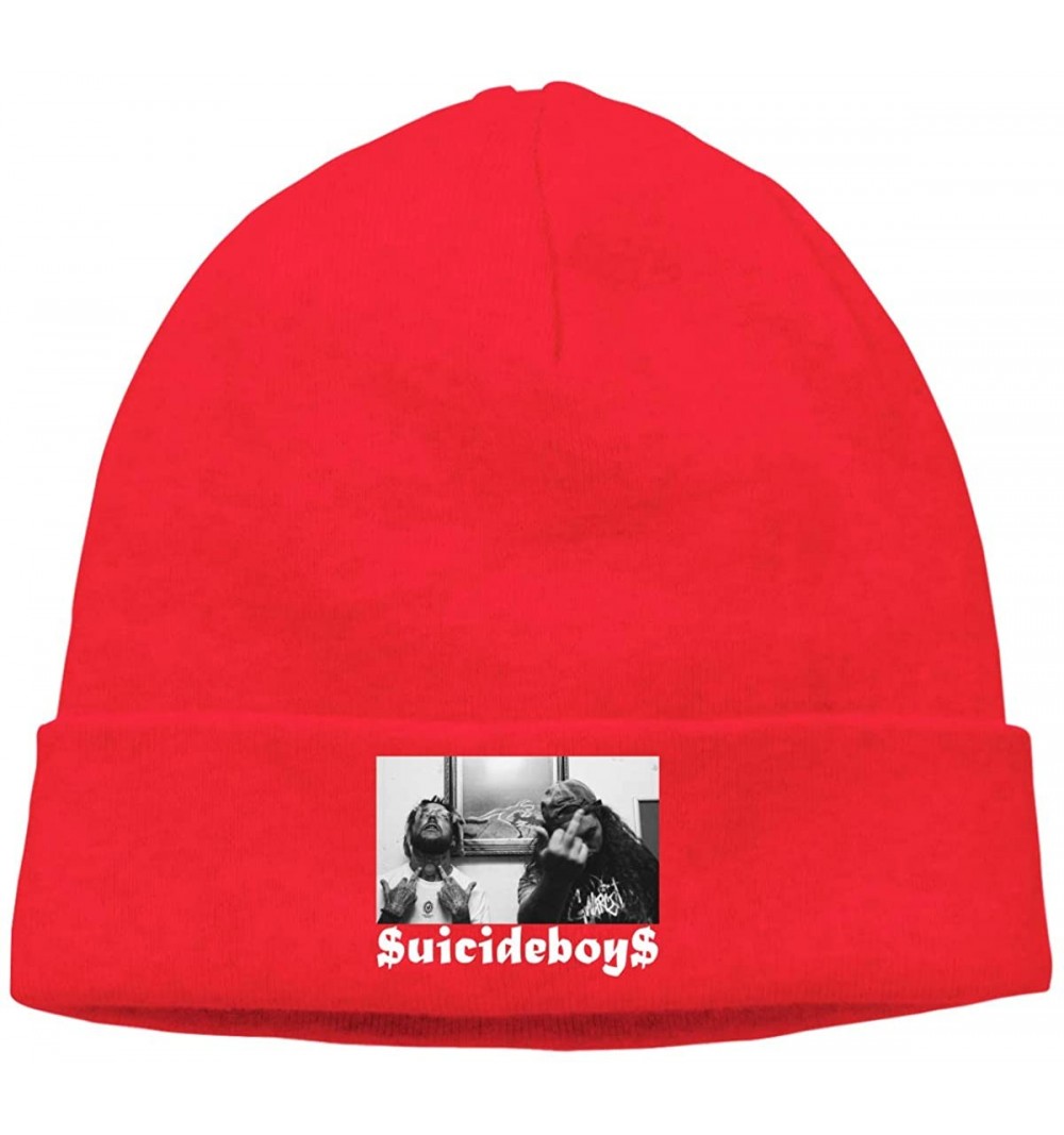 Skullies & Beanies Soft Suicide Boys Black Adult Adult Hedging Cap (Thin) - Red - CO192TWMR5K $16.47