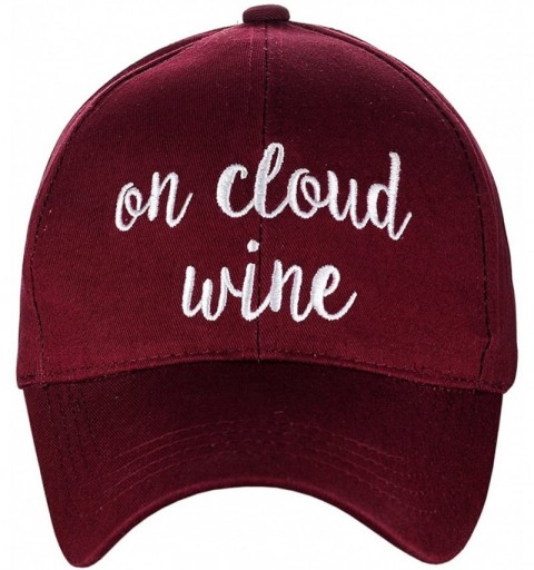 Baseball Caps Women's Embroidered Quote Adjustable Cotton Baseball Cap - On Cloud Wine- Wine - C1180TU2K0I $15.26