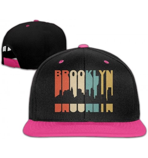 Baseball Caps Women Mens Retro Style Brooklyn Silhouette Adjustable Hip-Hop Caps Trucker Cap - Pink - CB18K66N7LD $12.28