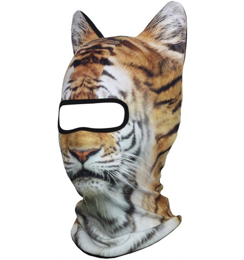 Balaclavas 3D Animal Neck Gaiter Warmer Windproof Full Face Mask Scarf for Ski Halloween Costume - Tiger - CW18I4US998 $18.83