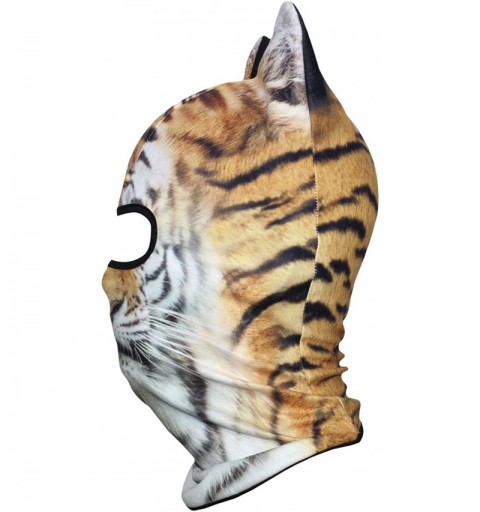 Balaclavas 3D Animal Neck Gaiter Warmer Windproof Full Face Mask Scarf for Ski Halloween Costume - Tiger - CW18I4US998 $18.83