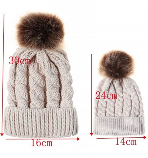 Skullies & Beanies 2PCS Parent-Child Hat Warmer- Mommy and Me Cable Knit Winter Warm Hat Beanie - White - C118KKTG7C0 $16.43