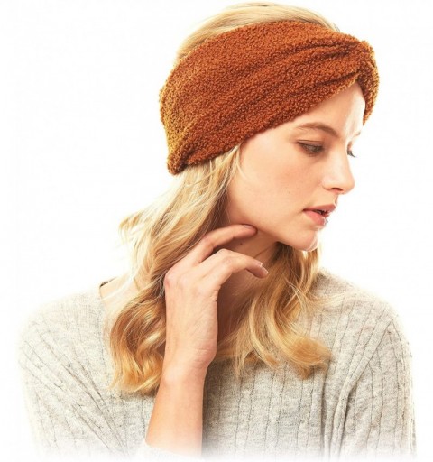 Cold Weather Headbands Women's Winter Knitted Headband Ear Warmer Head Wrap (Flower/Twisted/Checkered) - Sherpa Fleece-brown ...