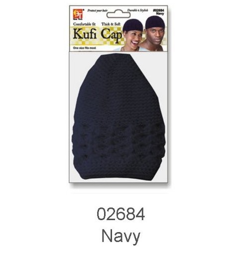 Skullies & Beanies Cotton Kufi Cap - Navy - C411JW40P1B $11.06
