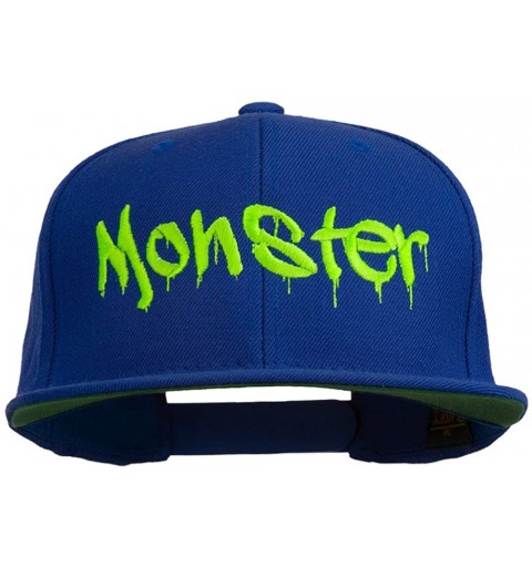 Baseball Caps Halloween Monster Embroidered Snapback Cap - Royal - CA11ONZ7S4V $18.98