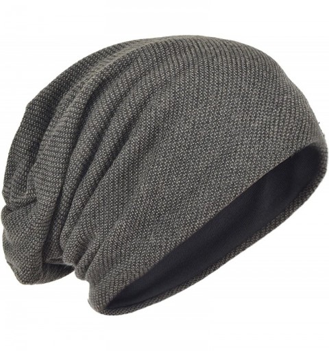 Skullies & Beanies Slouch Beanie Hat for Men Women Summer Winter B010 - Flannel-brown - CS12N2T9ZP3 $15.16