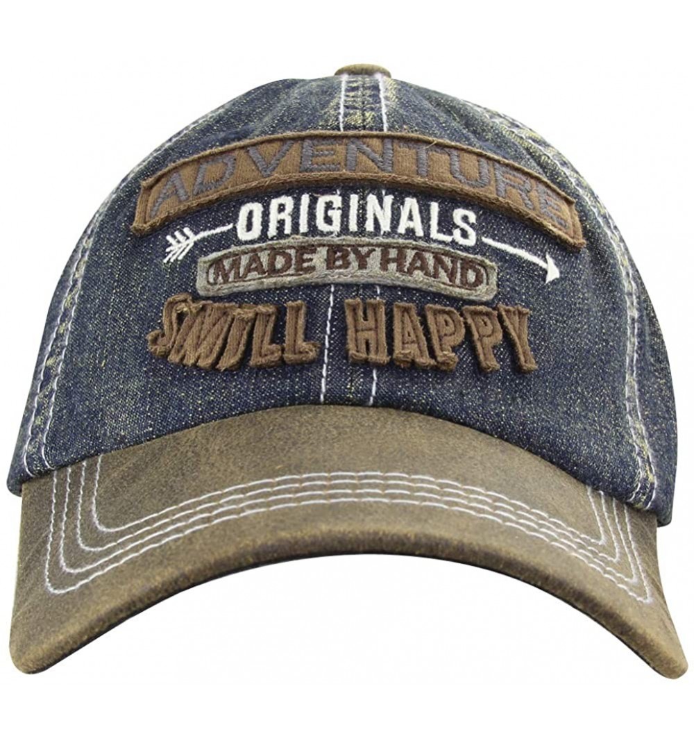 Baseball Caps Mens Distressed Vintage Denim Dry Baseball Snapback Trucker Hat - Denim Blue 239 - CO18QR4D2LC $13.73
