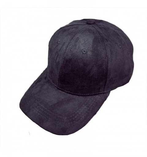 Baseball Caps Unisex Baseball Cap Plain Blank Solid Adjustable Polo Style Hat - Black - CE186R0XHI2 $8.64