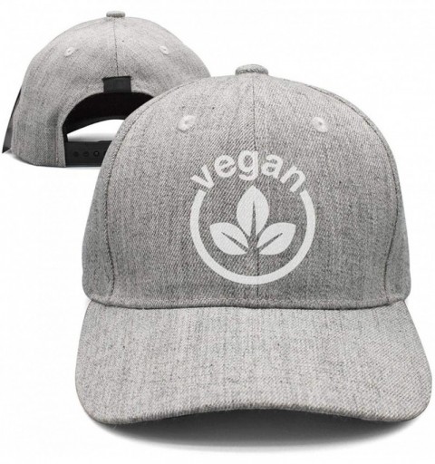 Baseball Caps Unisex Vegan AF Logo Black Caps Street Dancing Flat Brim Trucker Hat - Vegan Logo White - C218NLUOASE $14.84