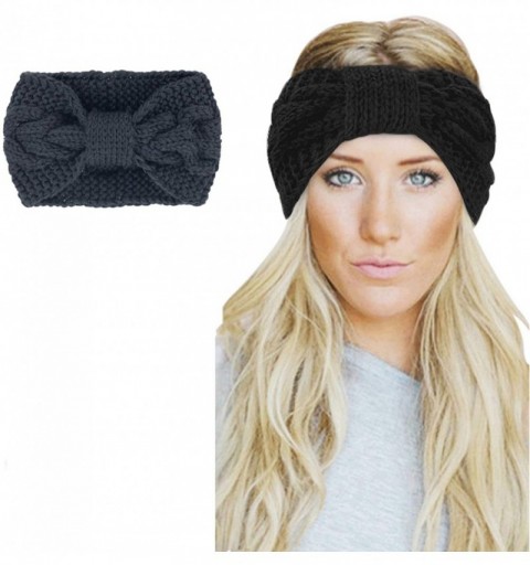 Cold Weather Headbands Womens Winter Knitted Headband - Soft Crochet Bow Twist Hair Band Turban Headwrap Hat Cap Ear Warmer -...