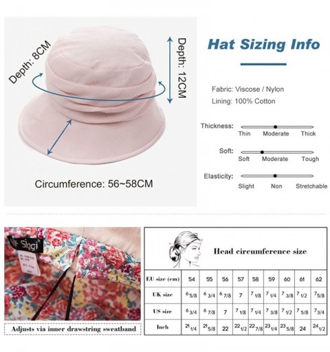 Bucket Hats Packable Sun Bucket Hats for Women with String Beach SPF Protection Bonnie Gardening 55-59cm - Gray_69027 - CC18O...