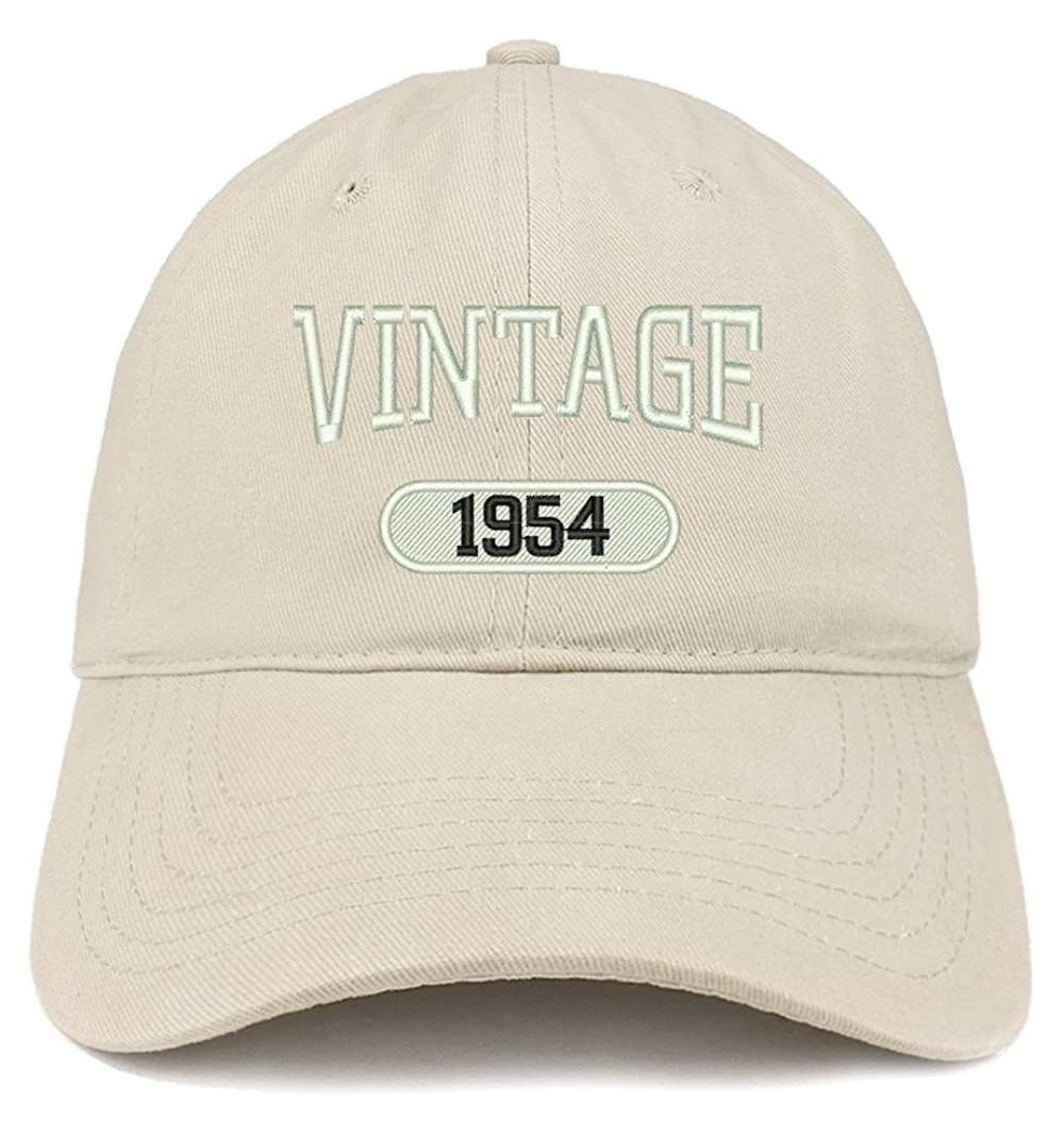 Baseball Caps Vintage 1954 Embroidered 66th Birthday Relaxed Fitting Cotton Cap - Stone - CR12O6RL4HL $15.80