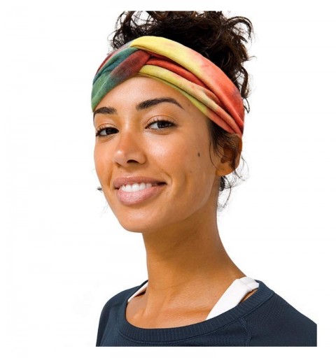 Headbands 4PCS Headbands Elastic Cross Headwrap Gift for Women Girls Boho Style1 - Set - Purple- Colored- Beige- Cyan - C8196...
