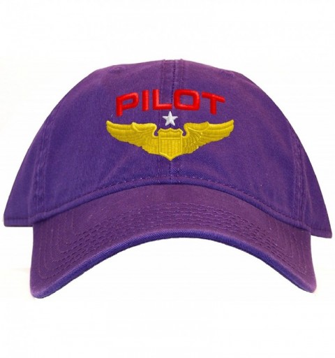 Baseball Caps Pilot with Wings Low Profile Baseball Cap - Purple - C912K01RJTF $19.51