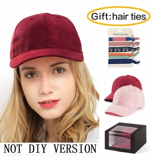 Baseball Caps Baseball Cap with Buttons for Hanging Dad Hat for Women Men Faux Suede Cap 2Pack - CV18MGU8MZQ $16.42