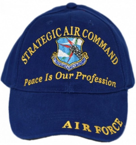 Baseball Caps U.S Air Force USAF Strategic Air Command Peace is Our Profession Sac Blue Embro Cap Hat - CD189A3KYU3 $18.06