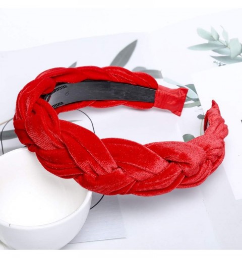 Headbands Braided Headband Spanish Vintage - Black + red + navy - CP1903ZYDMG $13.92
