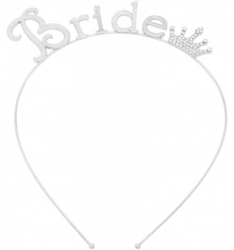 Headbands Women's Bachelorette Party Tiara Headband Bride to Be - Silver Tone - C412J27V647 $15.72