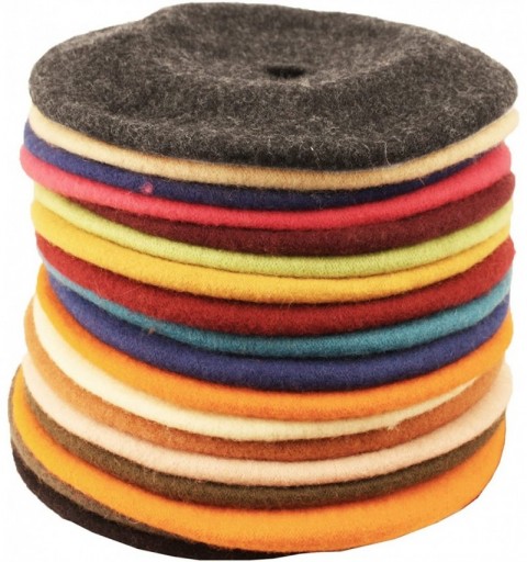 Berets Winter 100% Wool Warm French Art Basque Beret Tam Beanie Hat Cap - Lt Gray - CK12MYEZYF1 $13.35