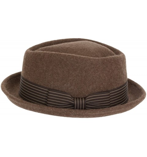 Fedoras 100% Wool 'Boxer' Porkpie Hat - Brown - C412M0Z90U5 $48.39