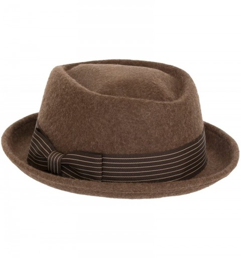 Fedoras 100% Wool 'Boxer' Porkpie Hat - Brown - C412M0Z90U5 $48.39