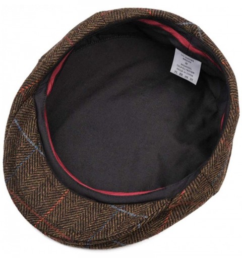 Newsboy Caps Newsboy Cap for Men- Flat Cap- Ivy Hat Wool Blend- Mens Caps- Gatsby Hat - Dark Brown - C318ZE9O62D $20.33