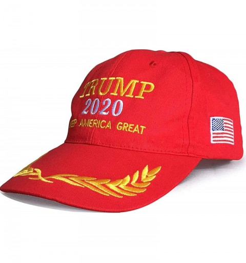 Baseball Caps Donald Trump 2020 Keep America Great Slogan USA Flag Cap Adjustable Baseball Hats - Red - C218QZNAY47 $10.28