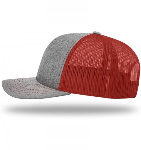 Baseball Caps Trump 2020 Hat - Trump Pence '20 Leather Patch Back Mesh Trump Hat - Heather Front / Red Mesh - CD18UNQZ5H9 $32.11