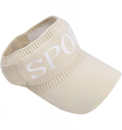 Sun Hats Women Sports Sun Visor Cap Sweat-Absorbent Baseball Travel Adjustable Hat - Model 4 Beige - CA18T4RQNET $12.89