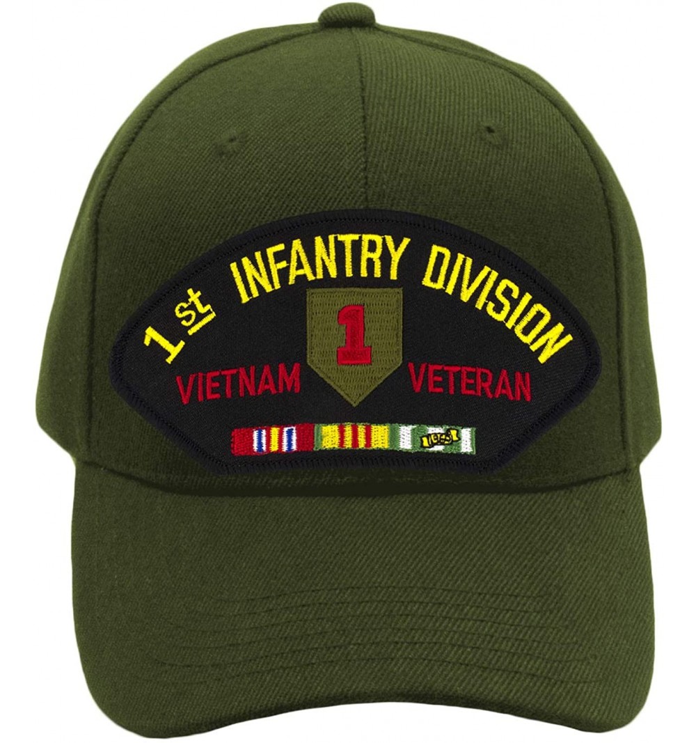 Baseball Caps 1st Infantry Vietnam Veteran Hat/Ballcap Adjustable One Size Fits Most - Olive Green - C118N8U7GDH $21.39