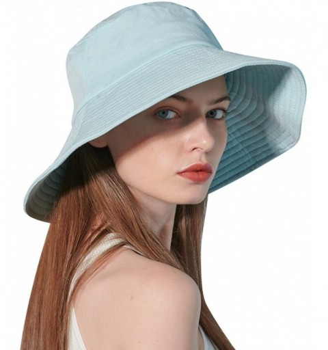Sun Hats Women's Sun Hat Foldable Wide Brim Packable Floppy Outdoor Hat Summer Beach Cap - C0042-blue - C818RC7TDC3 $19.99