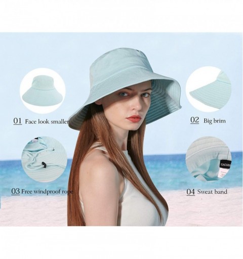Sun Hats Women's Sun Hat Foldable Wide Brim Packable Floppy Outdoor Hat Summer Beach Cap - C0042-blue - C818RC7TDC3 $19.99
