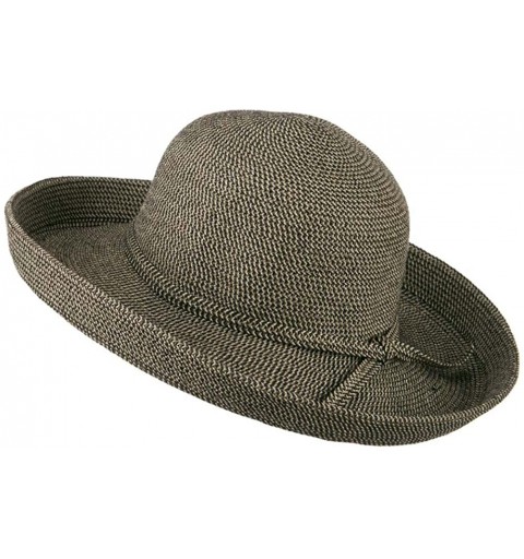 Sun Hats Kettle Brim UPF 50+ Cotton Paper Braid Hat - Black Tweed W33S22A - CW11D3H8AFF $46.08