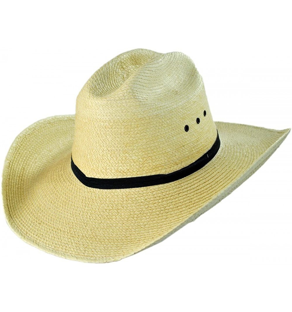 Cowboy Hats Cattleman Guatemalan Palm Leaf Straw Hat - CZ18H3S0DWC $50.21