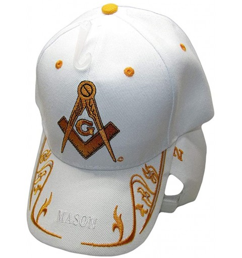 Skullies & Beanies White And Gold Mason Masonic Freemason Feather Eggs Style Cap Hat - C1182WMY093 $8.03