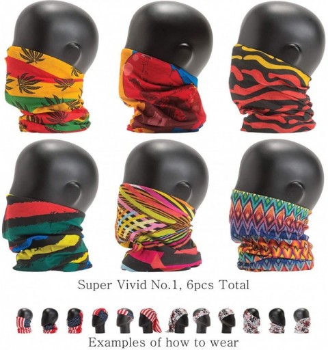 Headbands Pattern Headwear Headband Bandana - Super Vivid No.1- 6pcs total - C618M5MLIR8 $13.25