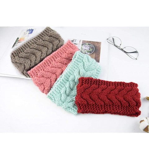 Cold Weather Headbands Women's Warm Crochet Turban Headband Bulky Crochet Twist Headwrap - G - C318M6EMX69 $9.62
