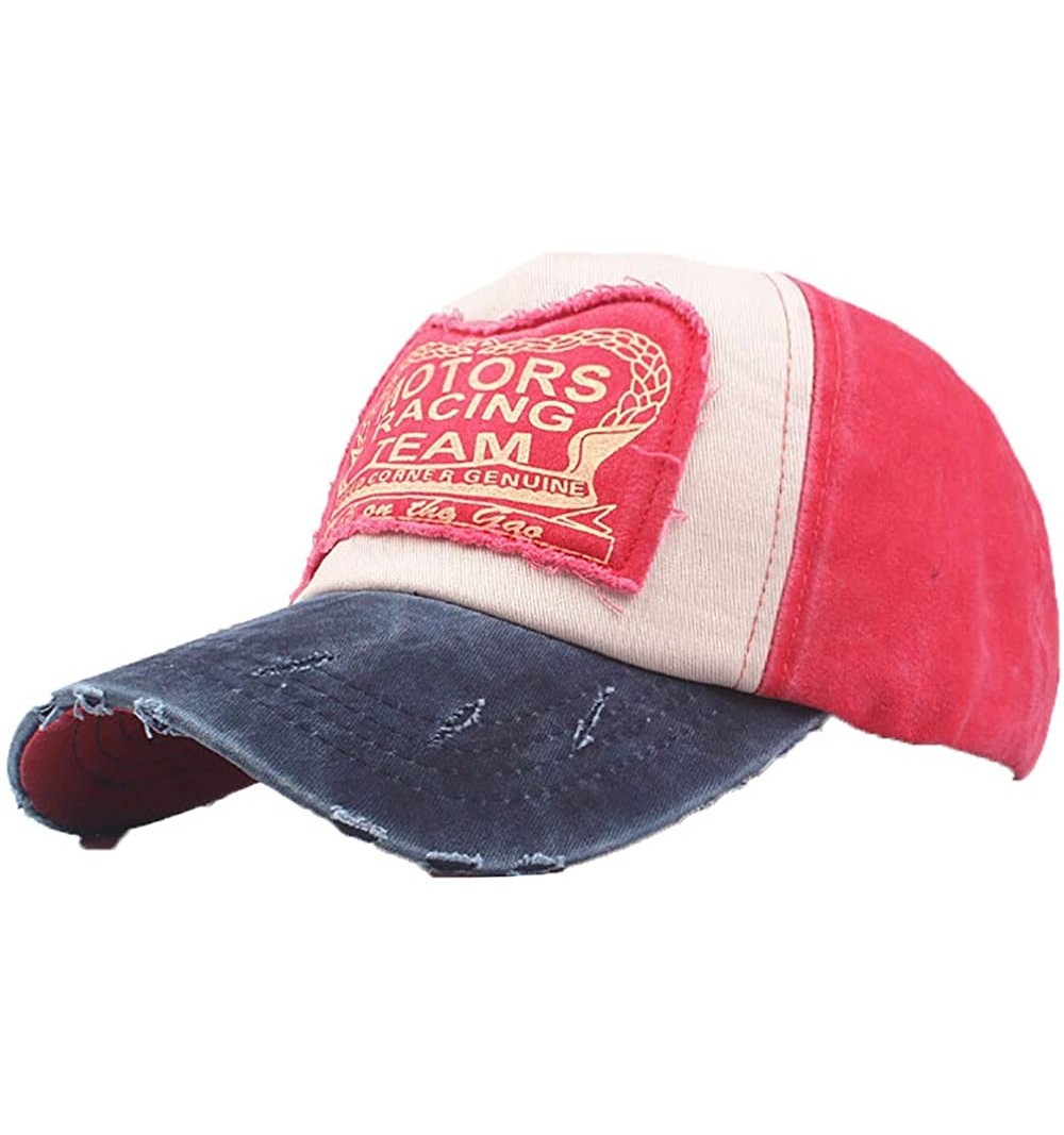 Cowboy Hats Embroidered Baseball Cap Adjustable Rock Hat Visor Summer Denim Cap - Hot Pink - CO18RL68NL0 $9.31