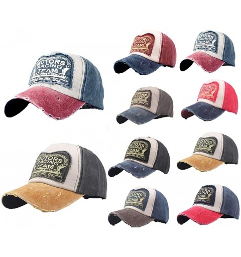 Cowboy Hats Embroidered Baseball Cap Adjustable Rock Hat Visor Summer Denim Cap - Hot Pink - CO18RL68NL0 $9.31